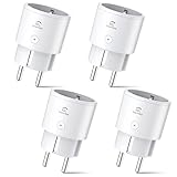 Alexa Steckdose 4er Pack, EIGHTREE Smart WLAN Steckdose mit Strommessung, Sprachsteuerung & Timer, Smart Home WiFi Steckdose funktioniert mit Alexa, Google Home, Nur 2.4GHz WiFi